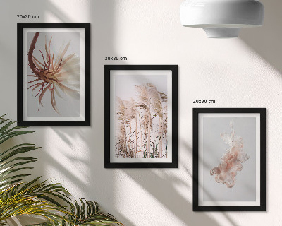 Triptych v ráme Kvety a trávy na svetlom pozadí v harmonickom sete