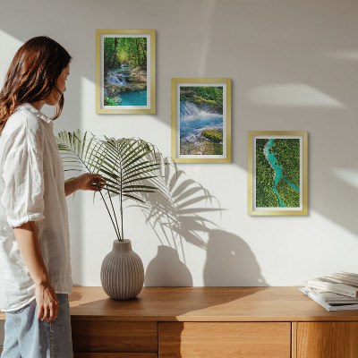 Triptych v ráme Zelené lesy a krištáľovo čistá riečna voda