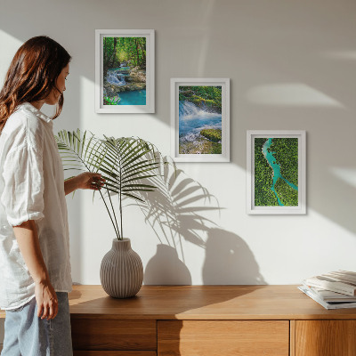 Triptych v ráme Zelené lesy a krištáľovo čistá riečna voda