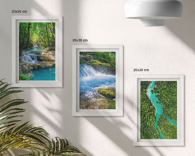 Triptych v ráme Zelené lesy a krištáľovo čistá riečna voda