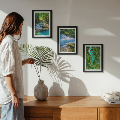 Triptych v ráme Zelené lesy a krištáľovo čistá riečna voda