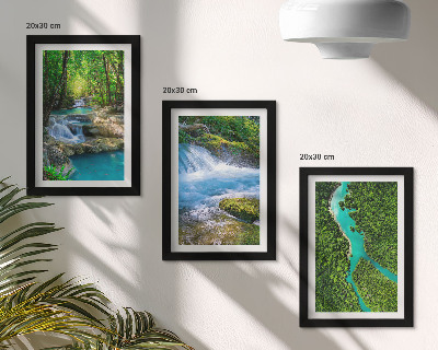 Triptych v ráme Zelené lesy a krištáľovo čistá riečna voda