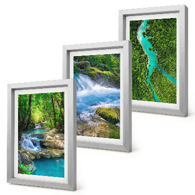 Triptych v ráme Zelené lesy a krištáľovo čistá riečna voda
