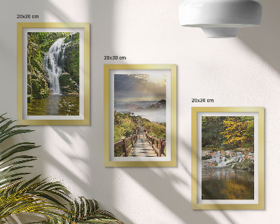 Triptych v ráme Vodopády, hory, chodníky v oblakoch a jesenné výhľady