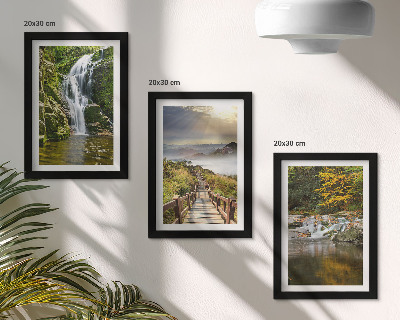 Triptych v ráme Vodopády, hory, chodníky v oblakoch a jesenné výhľady