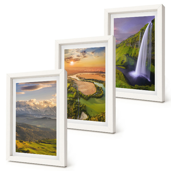 Triptych v ráme Výhľady na horskú rieku a vodopád v prírode