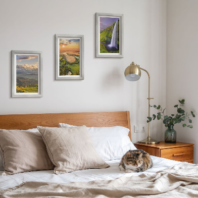 Triptych v ráme Výhľady na horskú rieku a vodopád v prírode