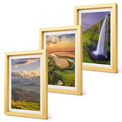 Triptych v ráme Výhľady na horskú rieku a vodopád v prírode