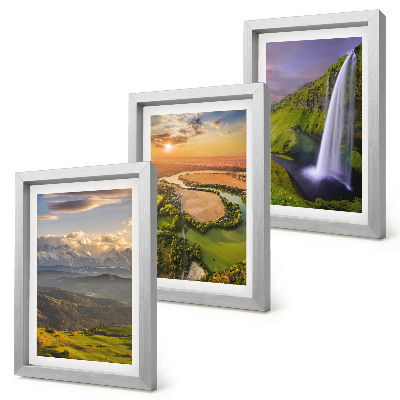 Triptych v ráme Výhľady na horskú rieku a vodopád v prírode