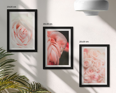 Triptych v ráme Pastelové ružové a plameniakovej v jemných odtieňoch