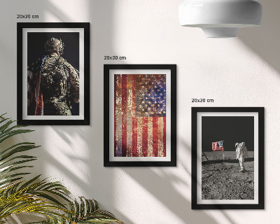 Triptych v ráme Americké národné symboly Vlajka USA