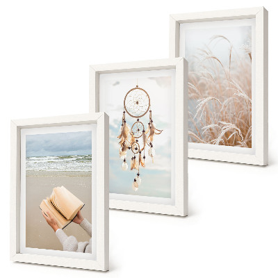 Triptych v ráme Pokojná krajina, jemné letné výhľady, boho štýl