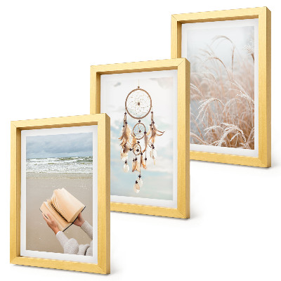 Triptych v ráme Pokojná krajina, jemné letné výhľady, boho štýl