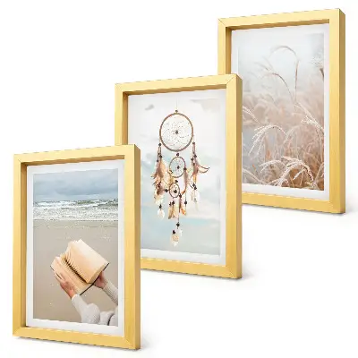 Triptych v ráme pokojná krajina s jemnými letnými výhľadmi v boho štýle