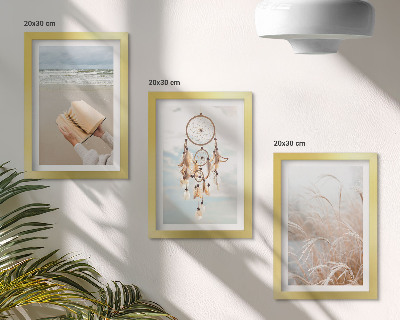 Triptych v ráme Pokojná krajina, jemné letné výhľady, boho štýl