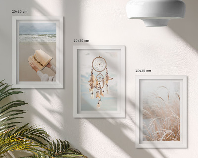 Triptych v ráme Pokojná krajina, jemné letné výhľady, boho štýl