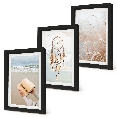 Triptych v ráme Pokojná krajina, jemné letné výhľady, boho štýl