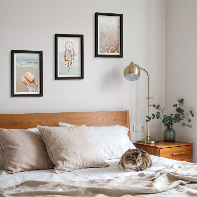 Triptych v ráme Pokojná krajina, jemné letné výhľady, boho štýl