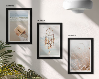 Triptych v ráme Pokojná krajina, jemné letné výhľady, boho štýl