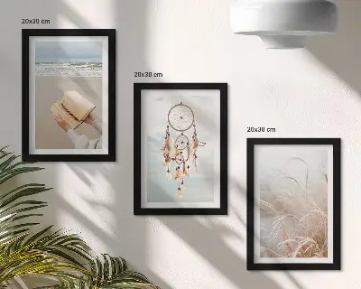 Triptych v ráme pokojná krajina s jemnými letnými výhľadmi v boho štýle