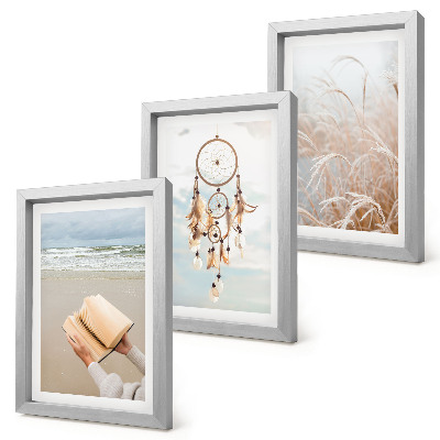 Triptych v ráme Pokojná krajina, jemné letné výhľady, boho štýl