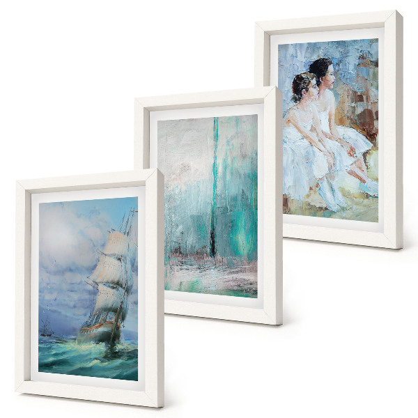 Triptych v ráme Loď na mori, abstraktný portrét tanečníkov