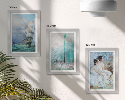 Triptych v ráme Loď na mori, abstraktný portrét tanečníkov