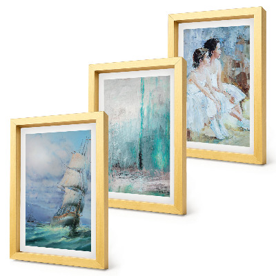 Triptych v ráme Loď na mori, abstraktný portrét tanečníkov