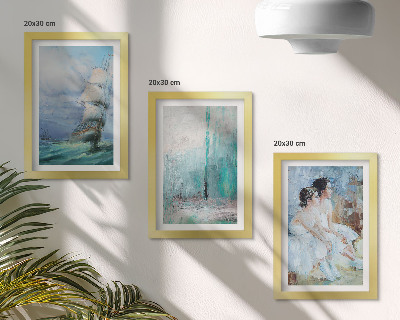 Triptych v ráme Loď na mori, abstraktný portrét tanečníkov