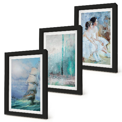 Triptych v ráme Loď na mori, abstraktný portrét tanečníkov