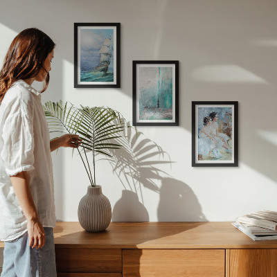 Triptych v ráme Loď na mori, abstraktný portrét tanečníkov