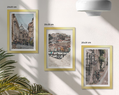 Triptych v ráme Očarujúce mestské ulice s výhľadom na prístav a budovy