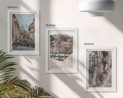 Triptych v ráme Očarujúce mestské ulice s výhľadom na prístav a budovy