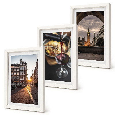 Triptych v ráme Sada obrázkov s mestom, jedlom a výhľadom na Londýn