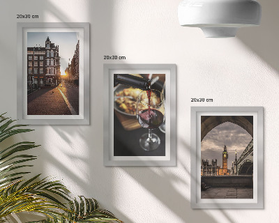 Triptych v ráme Sada obrázkov s mestom, jedlom a výhľadom na Londýn
