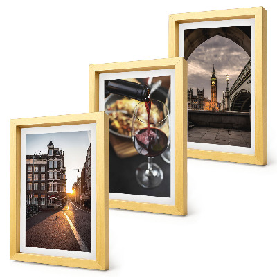 Triptych v ráme Sada obrázkov s mestom, jedlom a výhľadom na Londýn