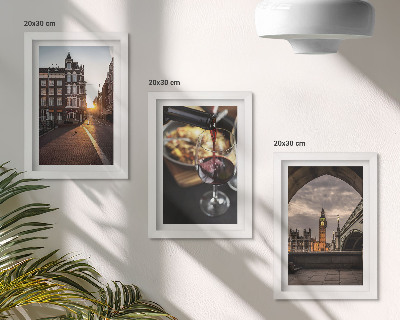 Triptych v ráme Sada obrázkov s mestom, jedlom a výhľadom na Londýn