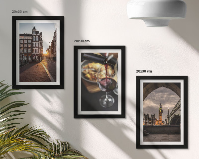 Triptych v ráme Sada obrázkov s mestom, jedlom a výhľadom na Londýn