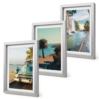 Triptych v ráme Prázdninové krajiny s palmami a vodopádom