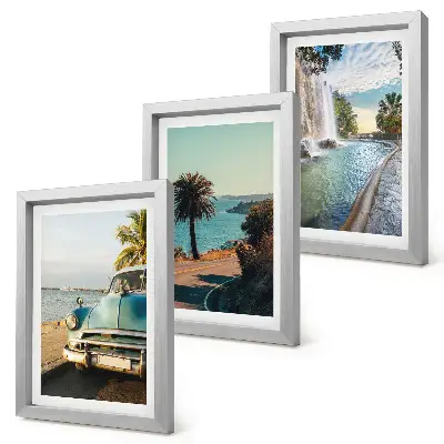 Triptych Prázdninové krajiny s palmami a vodopádom v ráme