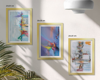 Triptych v ráme Štýl maľby abstraktných kompozícií