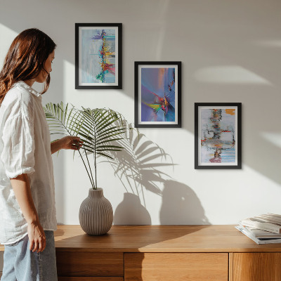 Triptych v ráme Štýl maľby abstraktných kompozícií