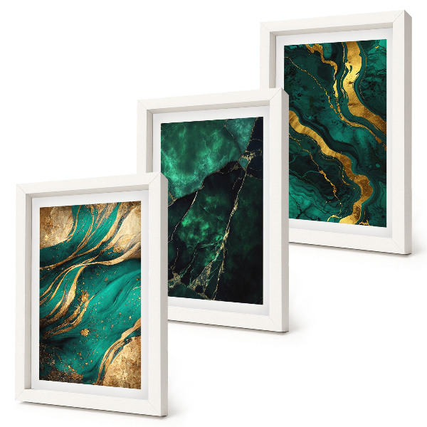 Triptych v ráme Elegantné abstraktné kamenné vzory