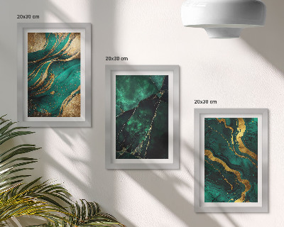 Triptych v ráme Elegantné abstraktné kamenné vzory