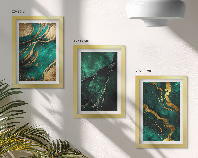Triptych v ráme Elegantné abstraktné kamenné vzory