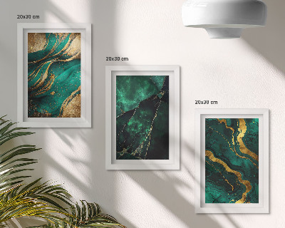 Triptych v ráme Elegantné abstraktné kamenné vzory