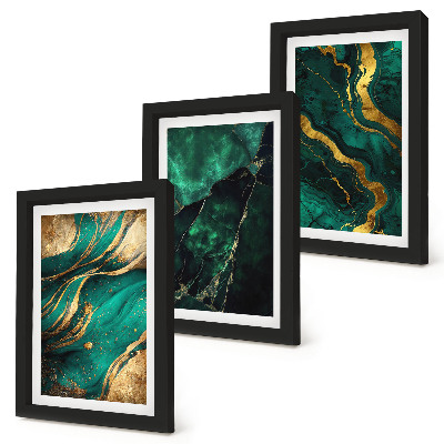 Triptych v ráme Elegantné abstraktné kamenné vzory