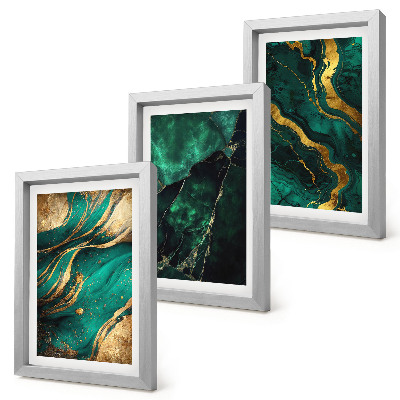 Triptych v ráme Elegantné abstraktné kamenné vzory