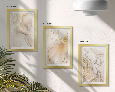 Triptych v ráme Jemné abstraktné vzory rozliatej farby