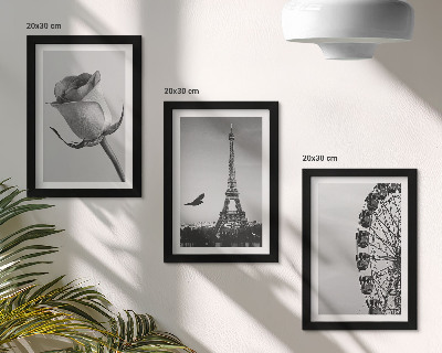 Triptych v ráme Ružová Eiffelova veža a ruské koleso v monochromatickom štýle